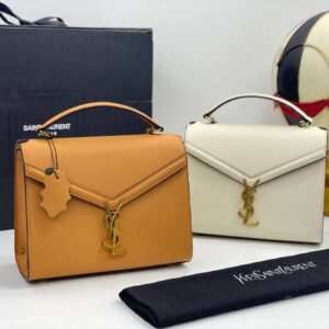 CASSANDRA MEDIUM TOP HANDLE BAG MUSTARD & WHITE